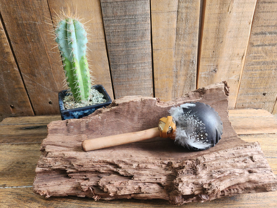 Rattle Simple Leather - Shamanic Handcrafted - Shipibo