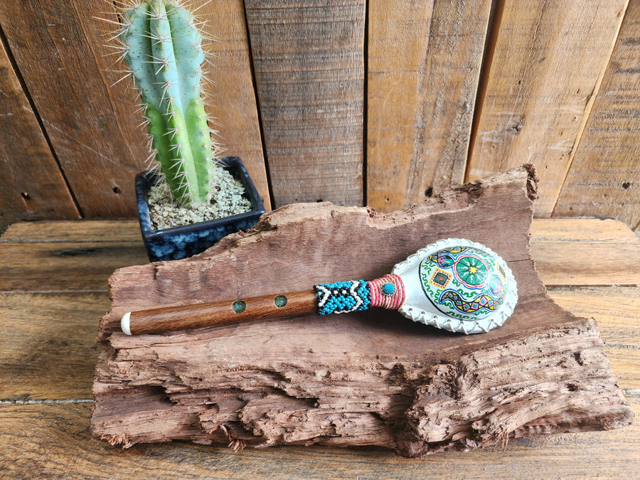 Rattle Painted Leather - Shamanic Handcrafted - Shipibo