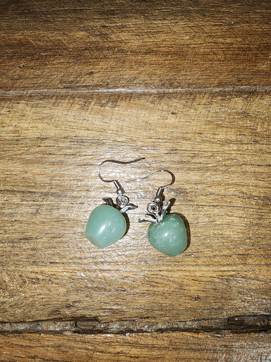 Aventurine Apple Earrings