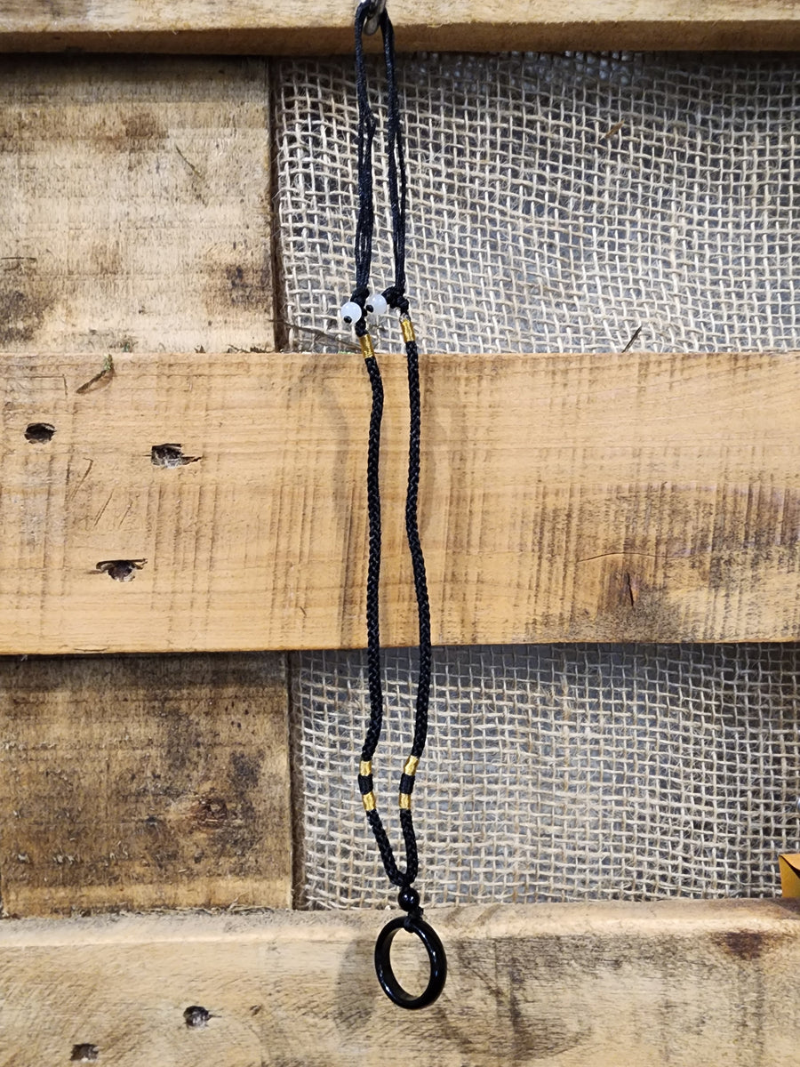 Necklace - Black Obsidian Ring