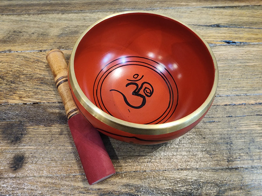 Singing Bowl - Brass - Orange Om - 14cm