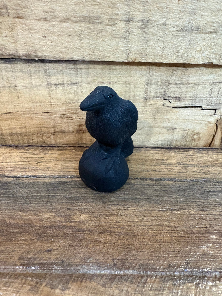 Obsidian Carved Crows
