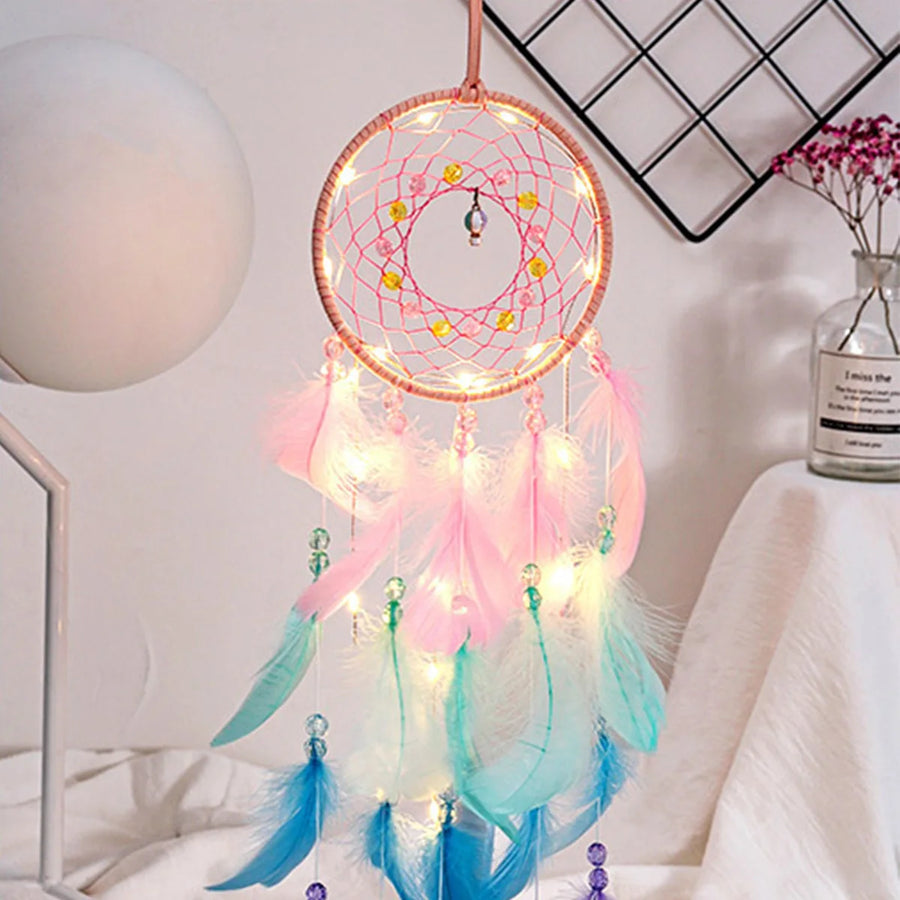Dream Catcher -  Purple  Pink Blue - With LED Lights