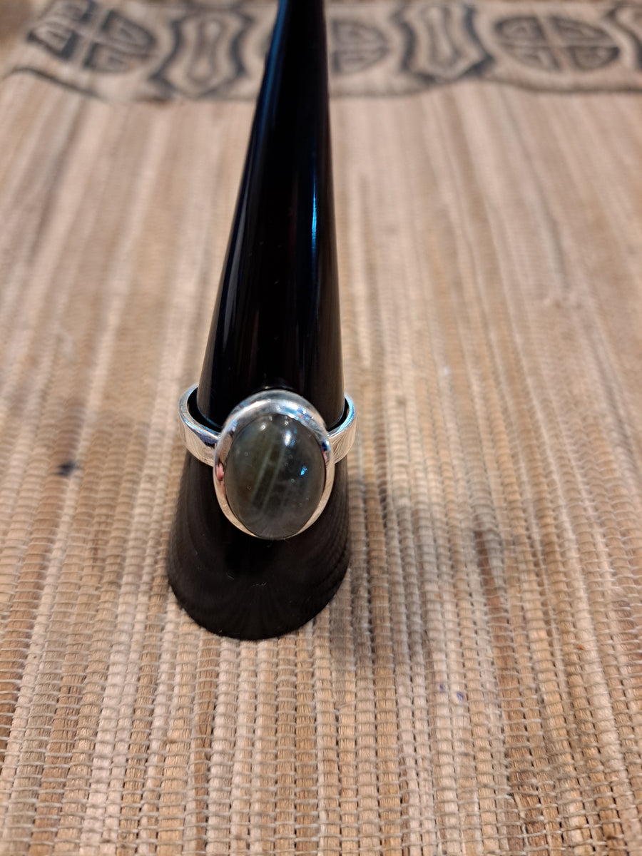 Oval Crystal Ring - Sterling Silver - Assorted