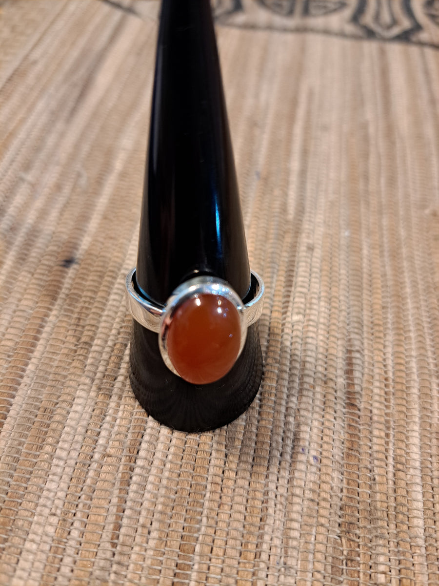 Oval Crystal Ring - Sterling Silver - Assorted