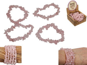 Rose Quartz Chip Bracelet - Love