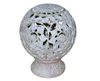 Candle Holder Round Carved Soapstone