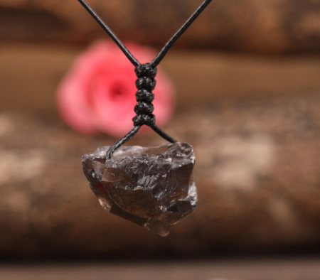 Raw smoky quartz necklace sales