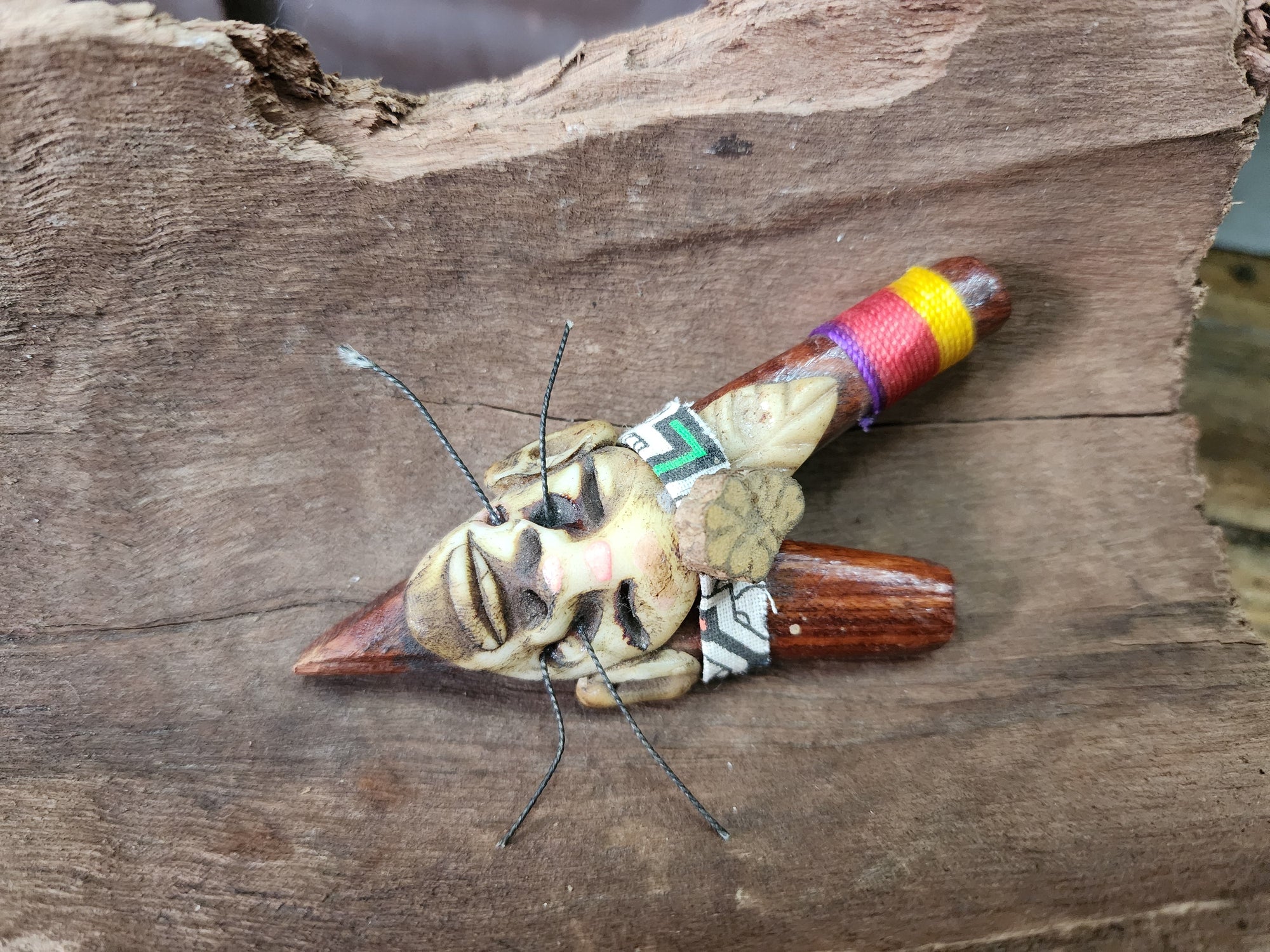 Kuripe Rapé Applicator Clay Spirit Faces
