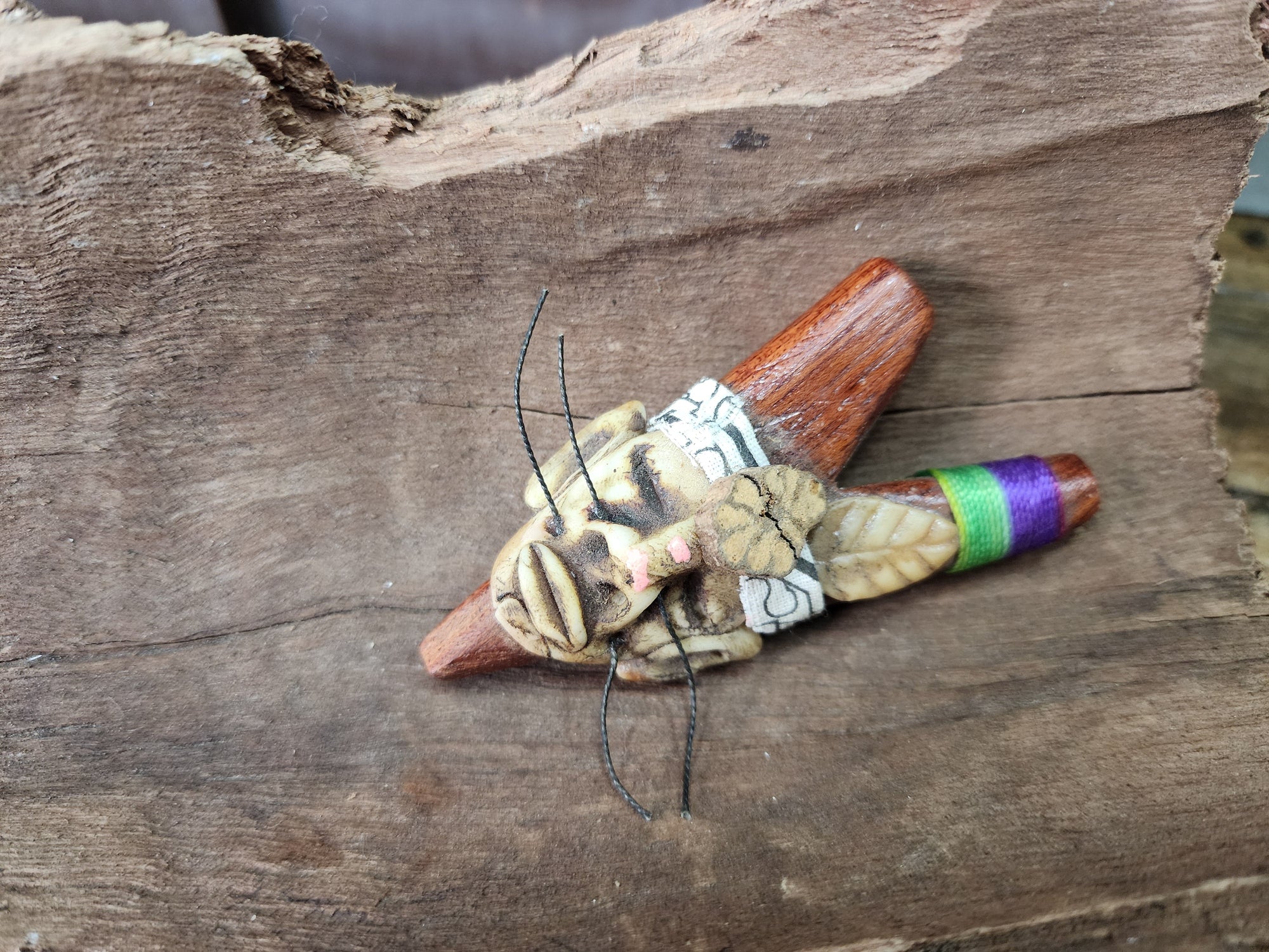 Kuripe Rapé Applicator Clay Spirit Faces