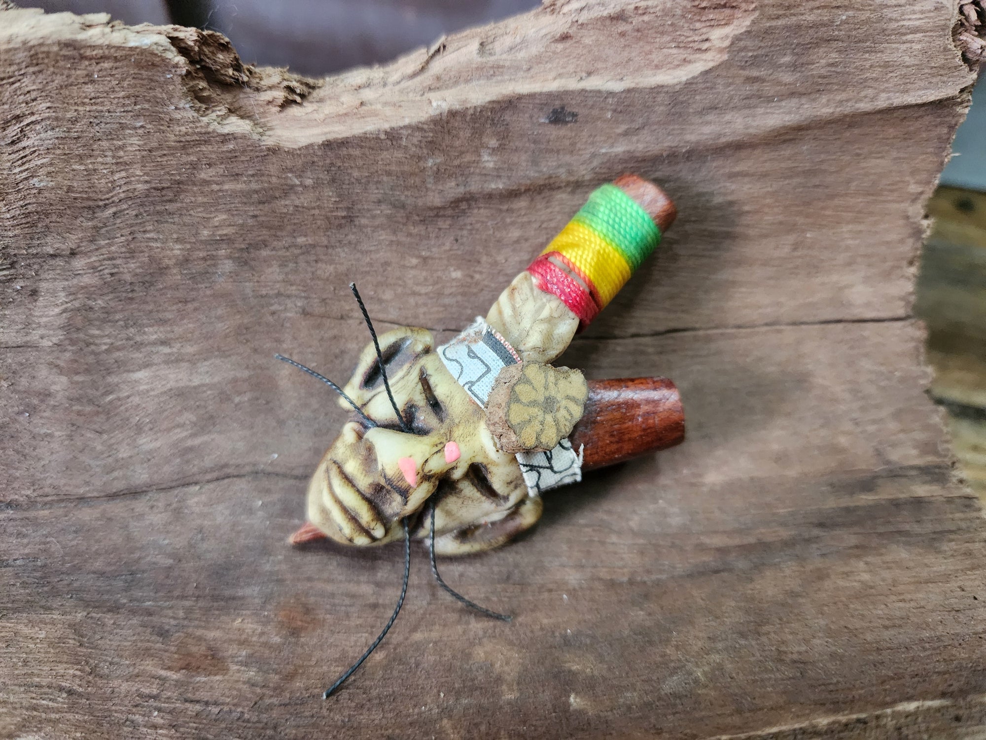 Kuripe Rapé Applicator Clay Spirit Faces