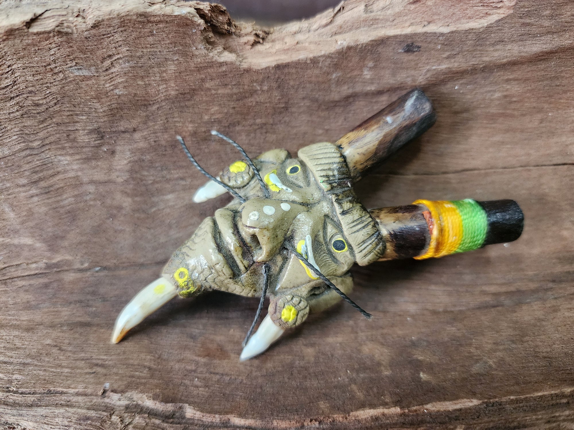 Kuripe Rapé Applicator Clay Spirit Faces