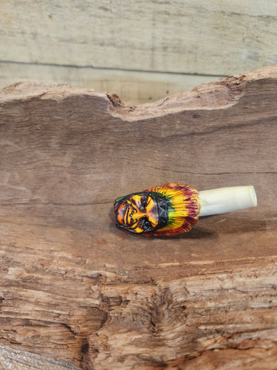 Kuripe Rapé Applicator Clay Spirit Faces