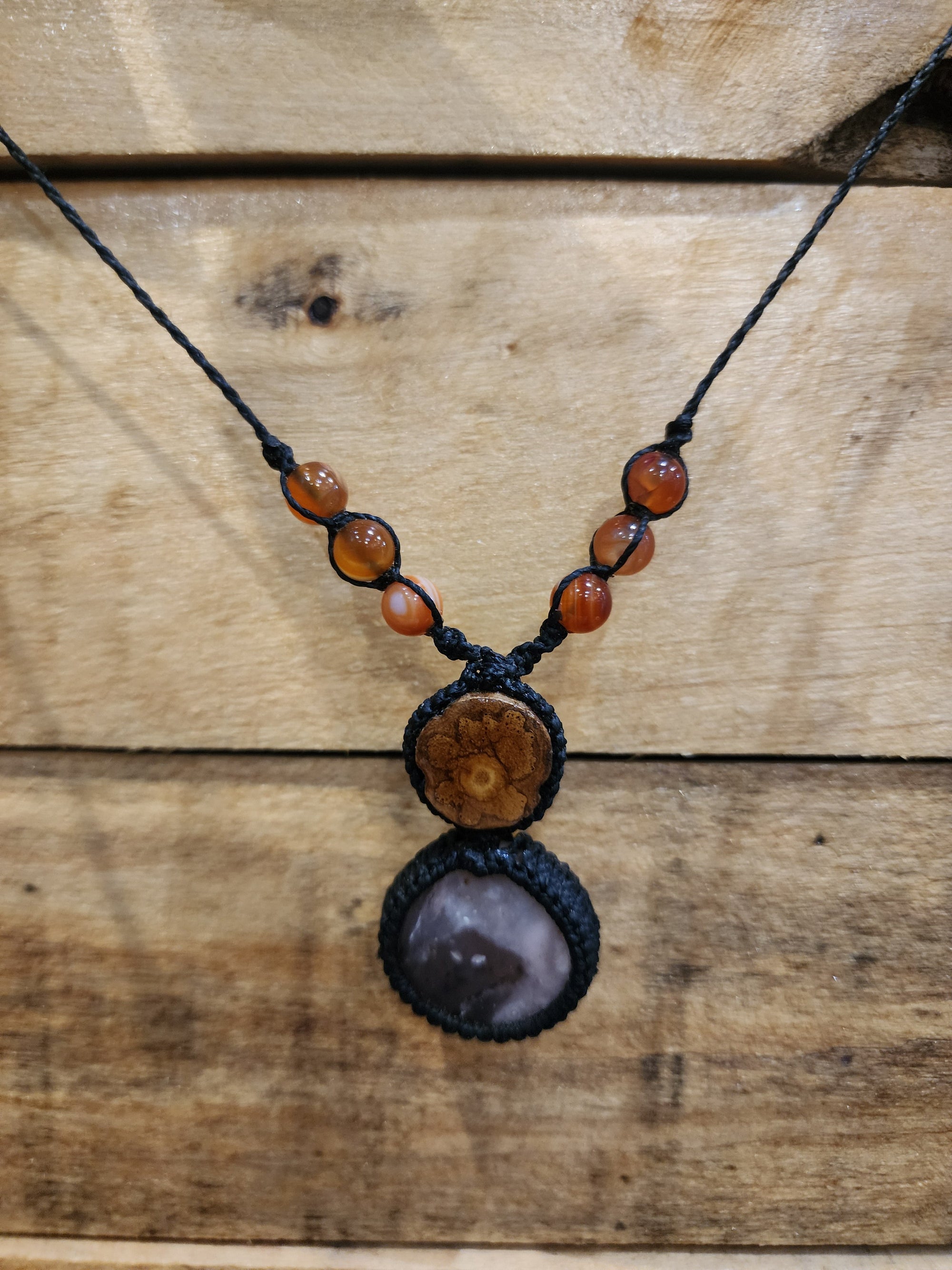 Necklace Macrame Crystals