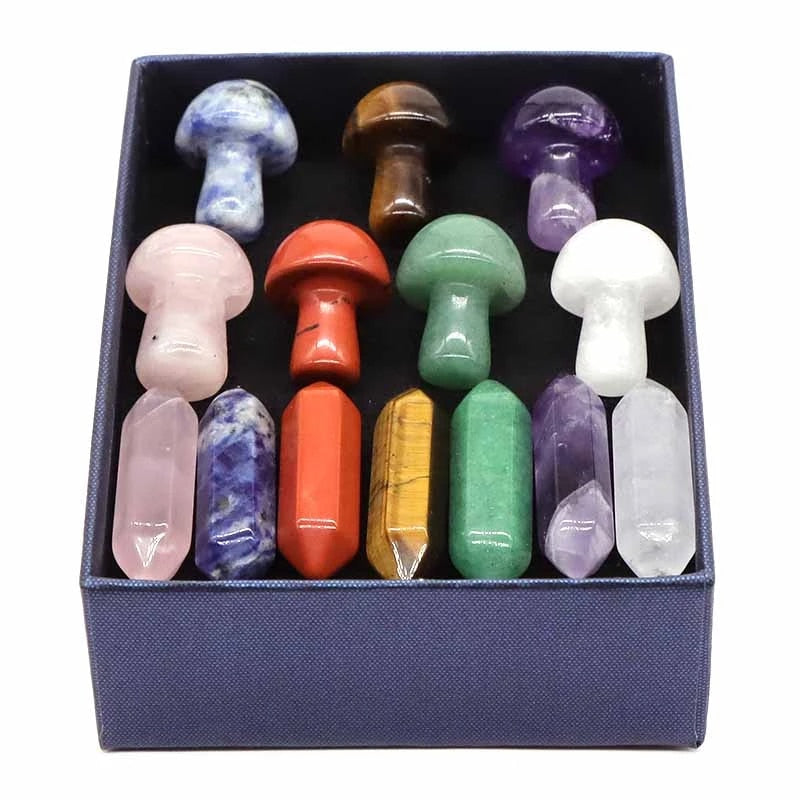7 Chakra Point Natural Stone And Crystals Gemstone Crafts Gift Box