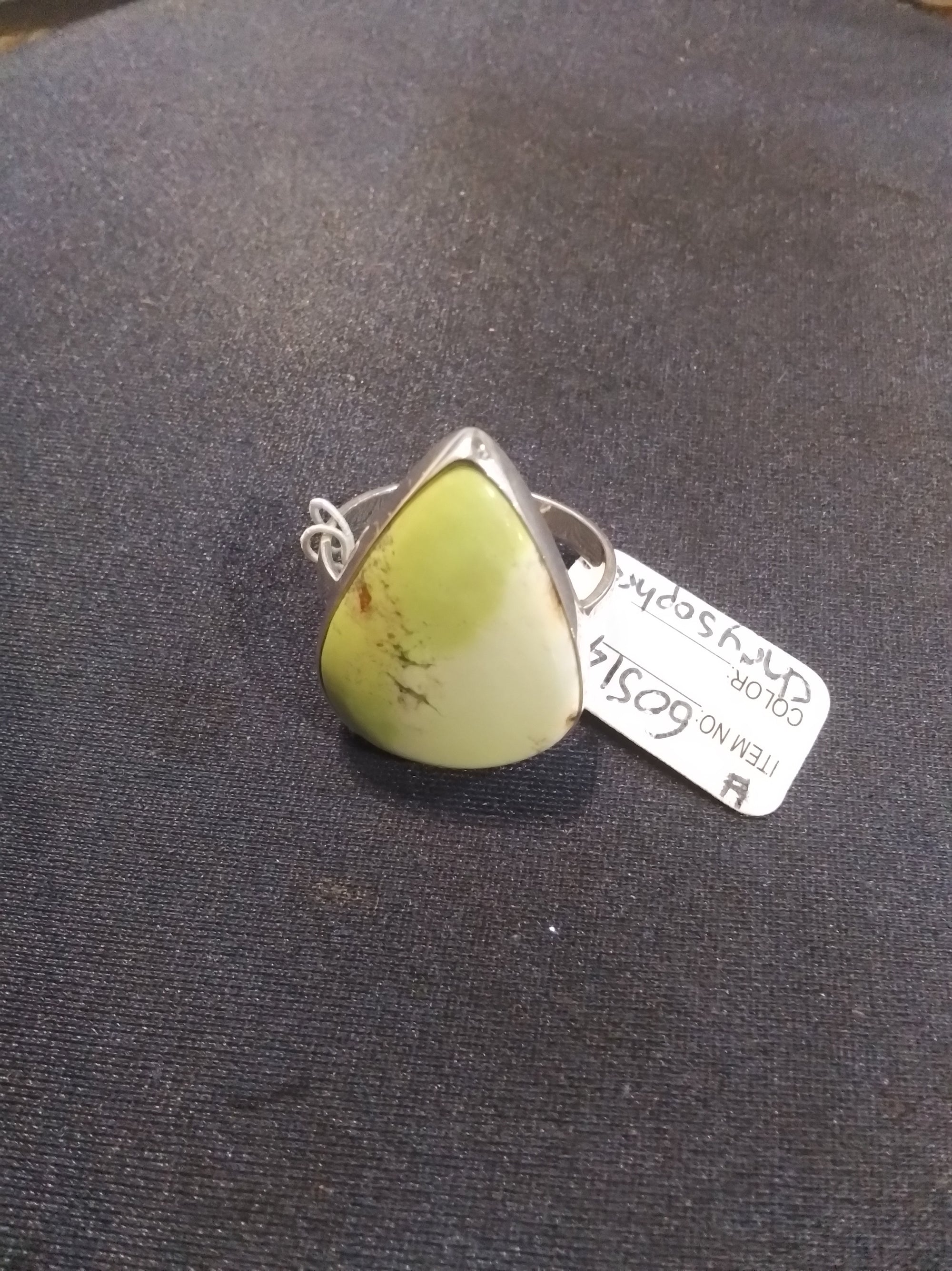 Chrysophrase crystal Ring- size 10