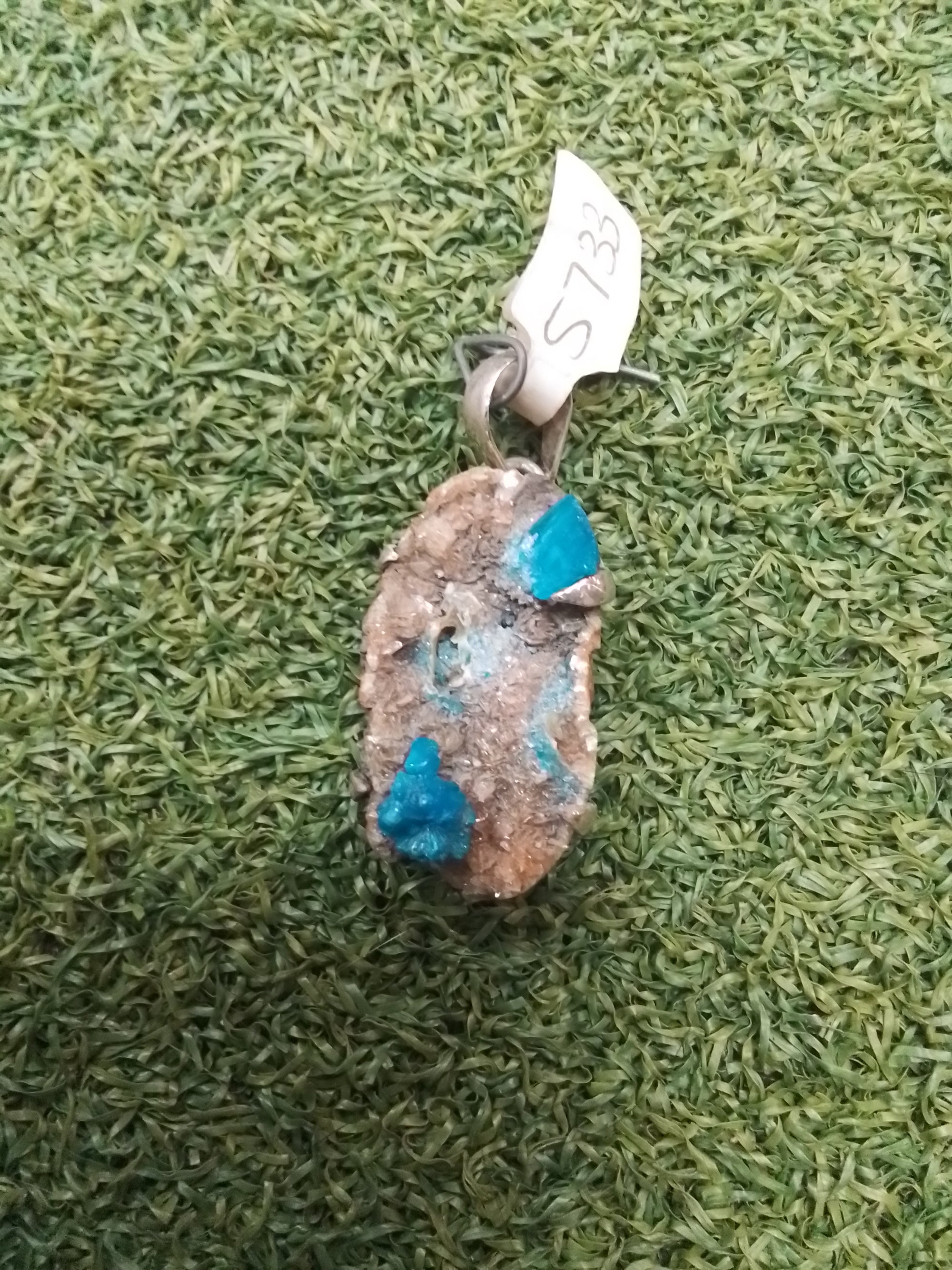 Cavansite Crystal Pendent Sterling Silver