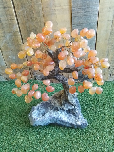 Crystal tree carnelian and amethyst