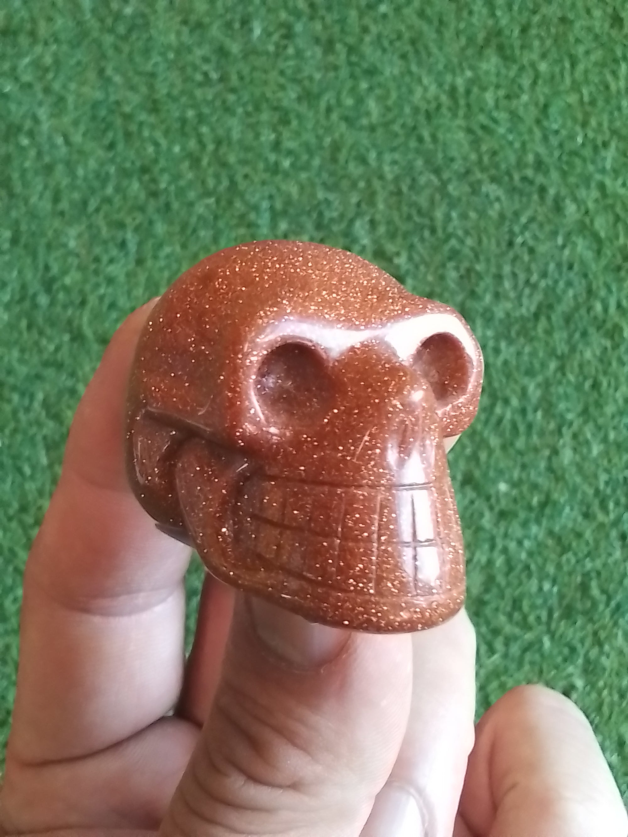 goldstone Crystal skull 5cm
