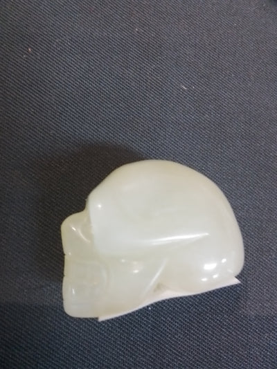 Prehnite skull crystal