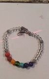 Bracelet-Clear Quartz With Chakra Beads