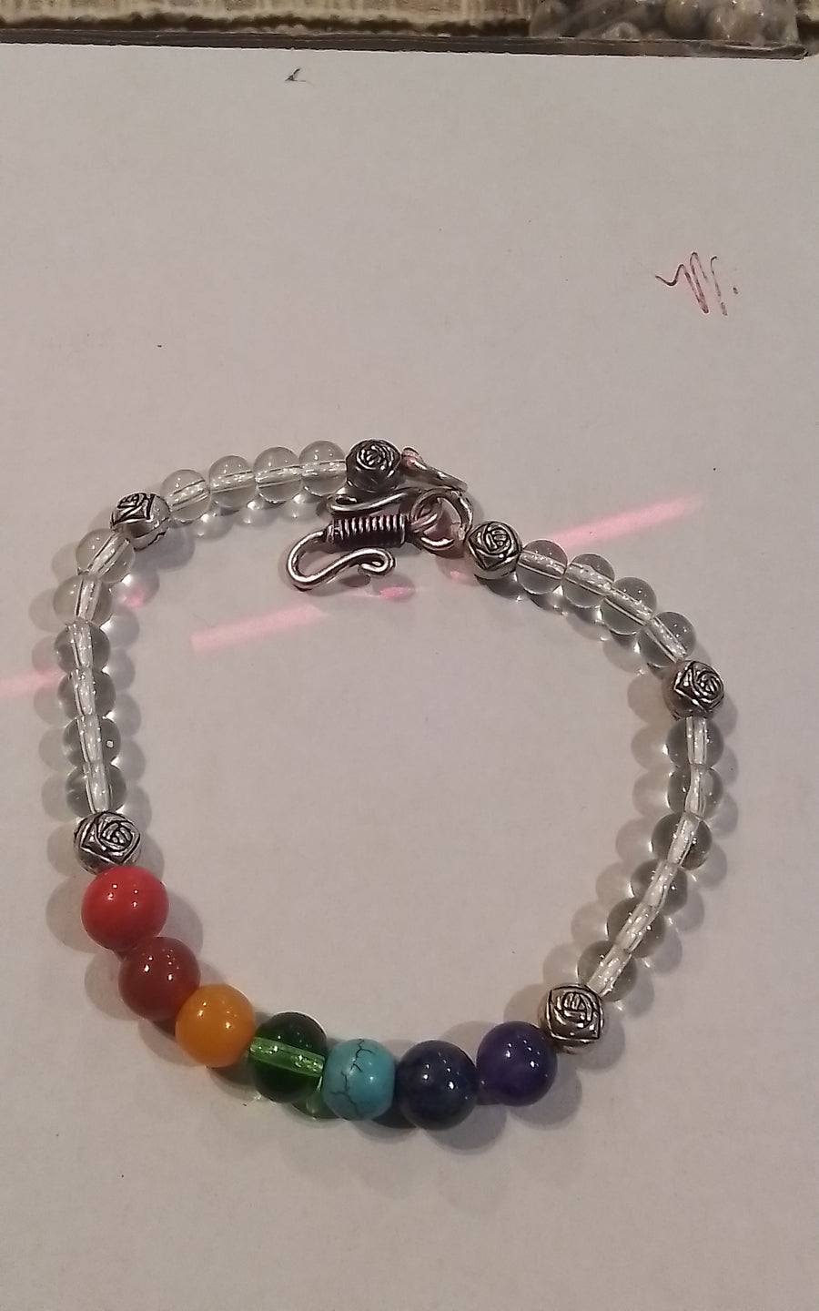 Bracelet-Clear Quartz With Chakra Beads