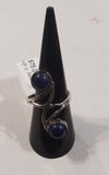Rings-Sterling Silver-Style 2 Circle-Lapis Lazuli
