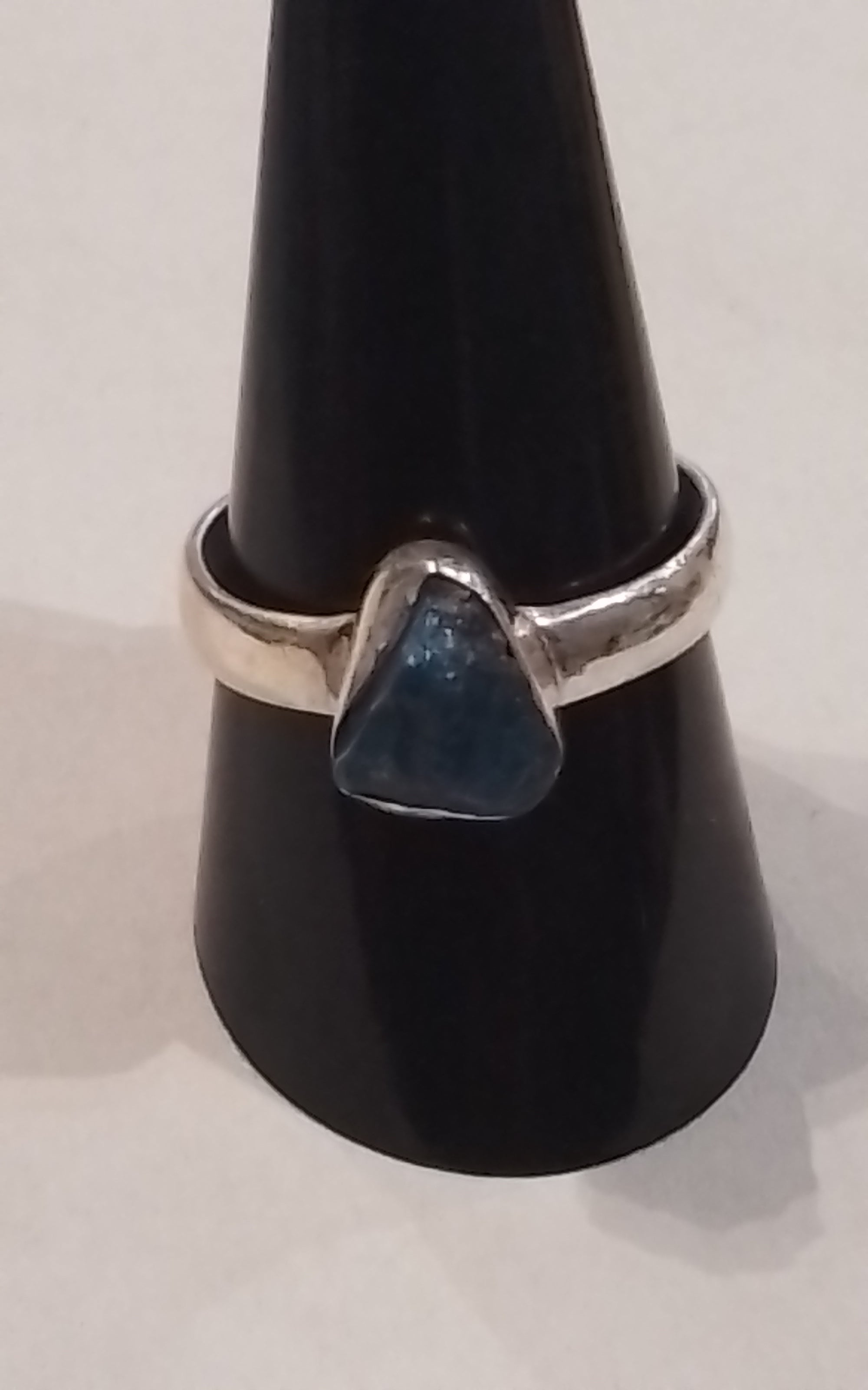 Rings-Sterling Silver-Style Raw-Blue Apatite
