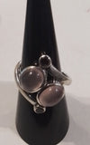 Rings-Sterling Silver-Style 2 Ovals 2 circles-Rose Quartz-Ruby