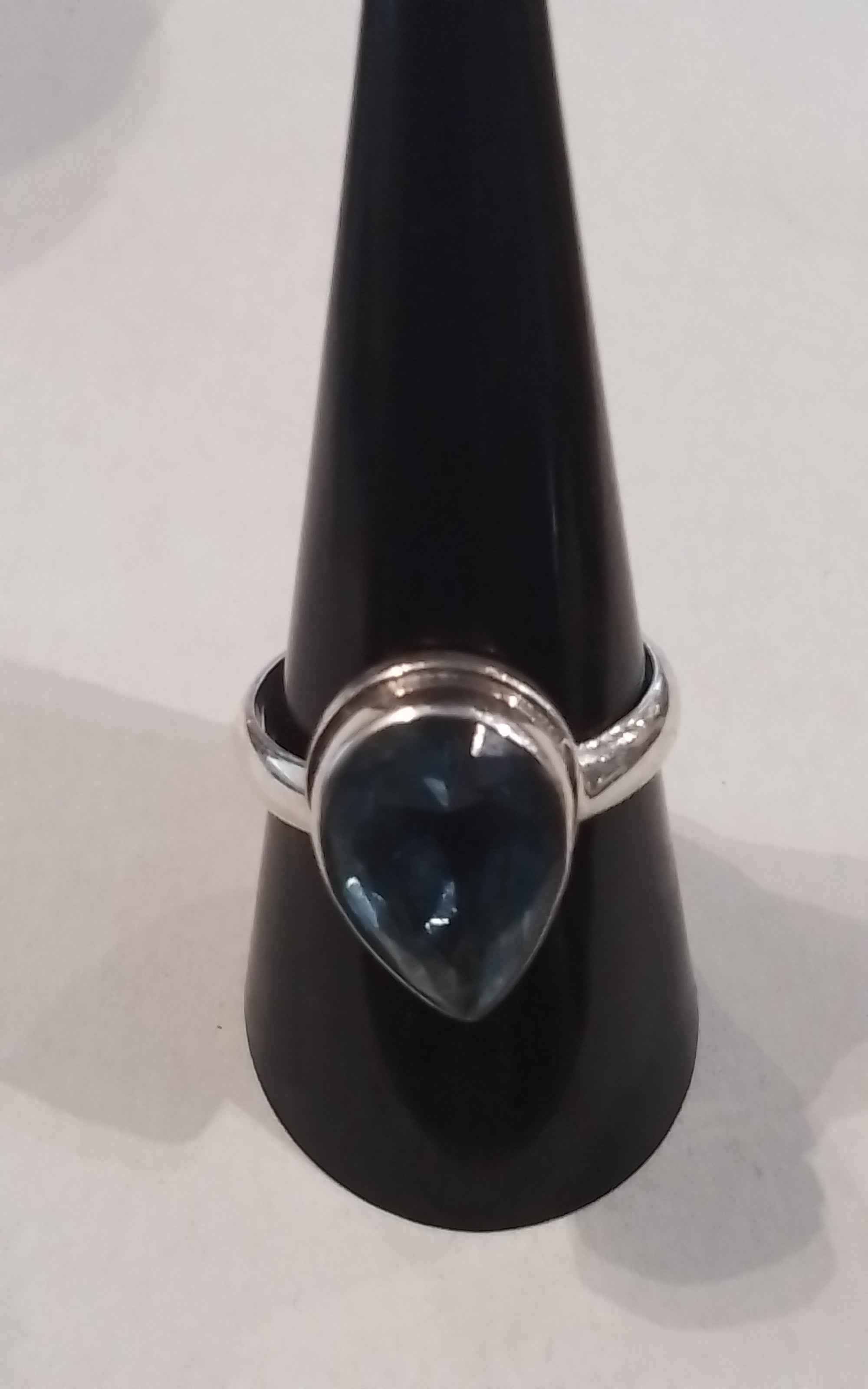 Rings-Sterling Silver-Style Tear Drop-Topaz