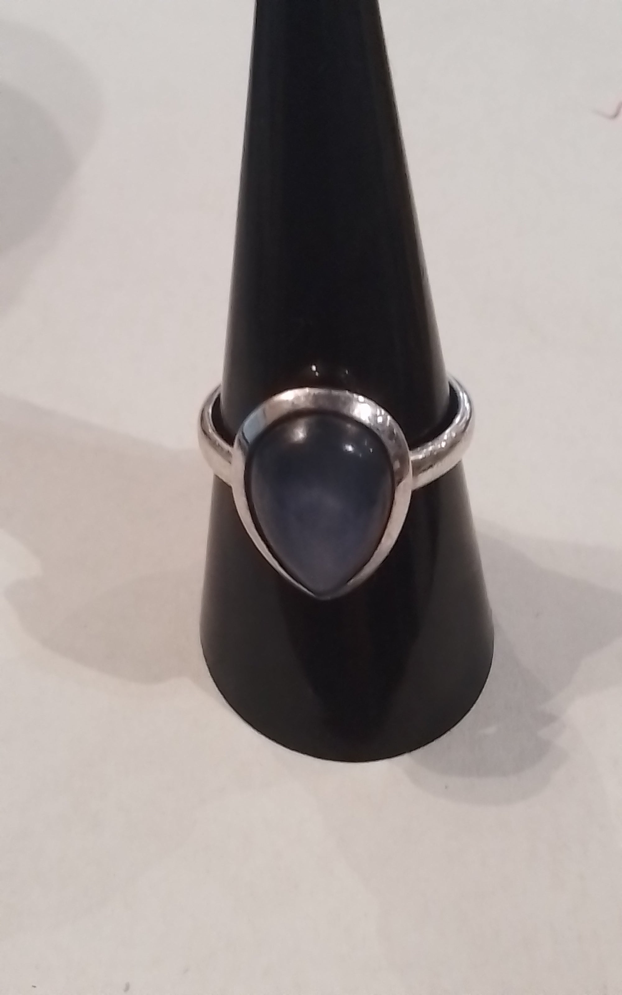Rings-Sterling Silver-Style Tear Drop-Blue Kyanite