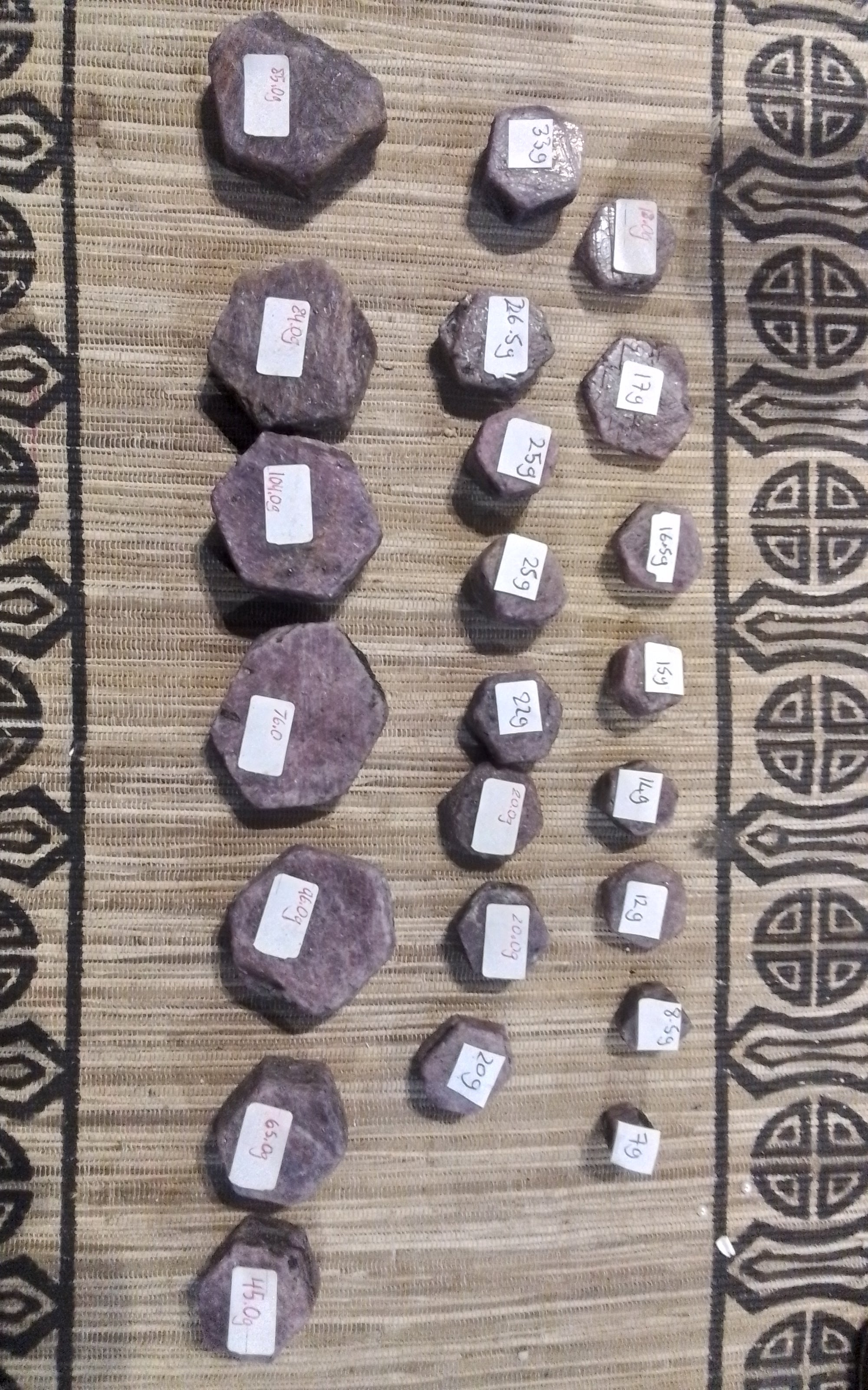 Ruby Natural Hexagon Assorted