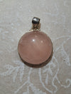 Rose Quartz Round Pendant - Sterling Silver