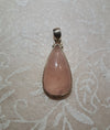 Rose Quartz Teardrop Pendant - Sterling Silver