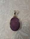 Ruby Oval Pendant - Sterling Silver