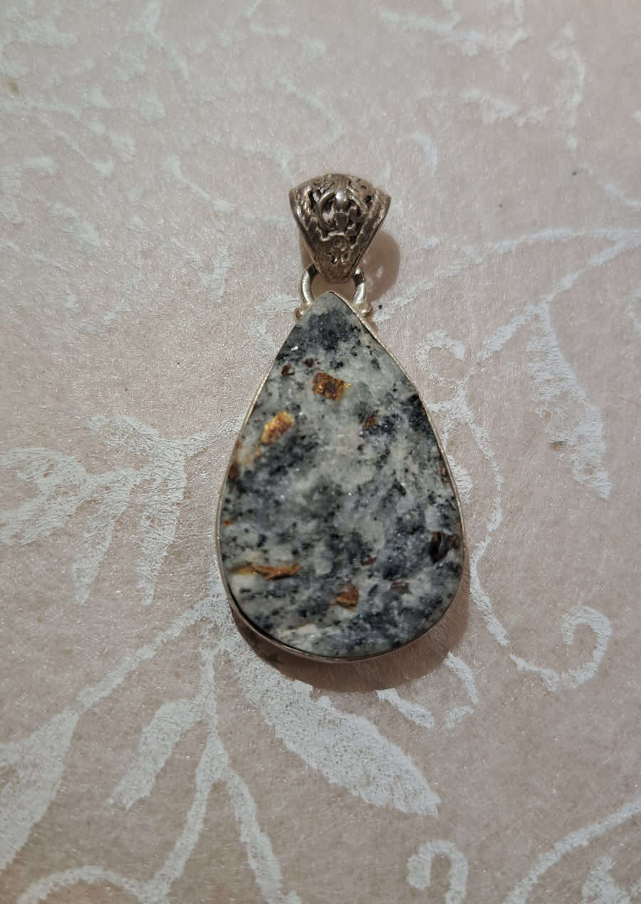 Golden Seraphinite Pendant - Sterling Silver