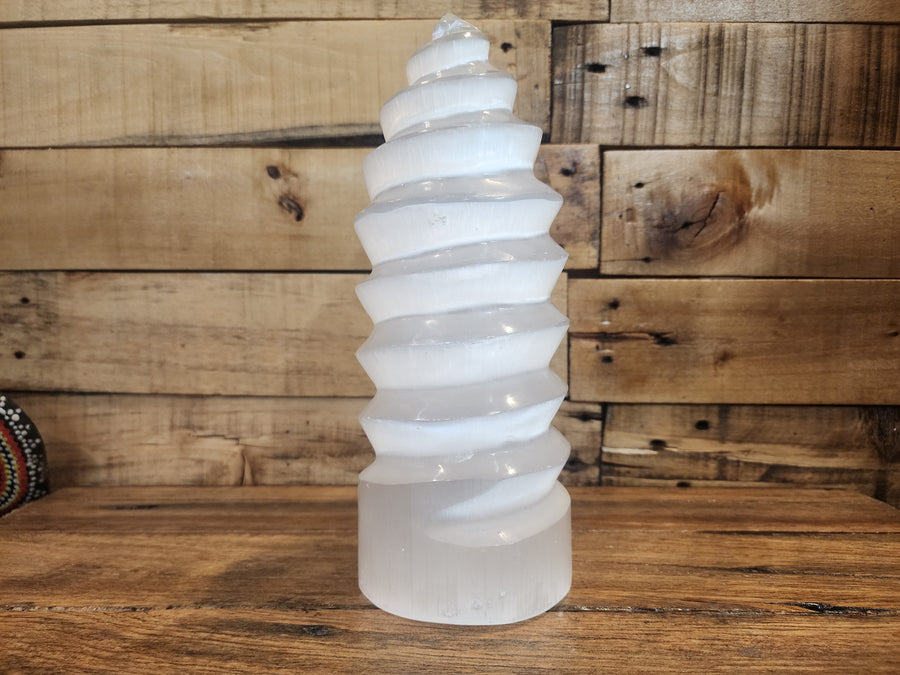 Spiral Selenite Lamp