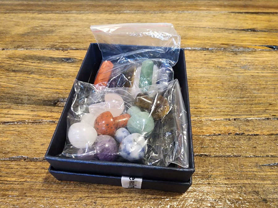 7 Chakra Point Natural Stone and Mushrooms