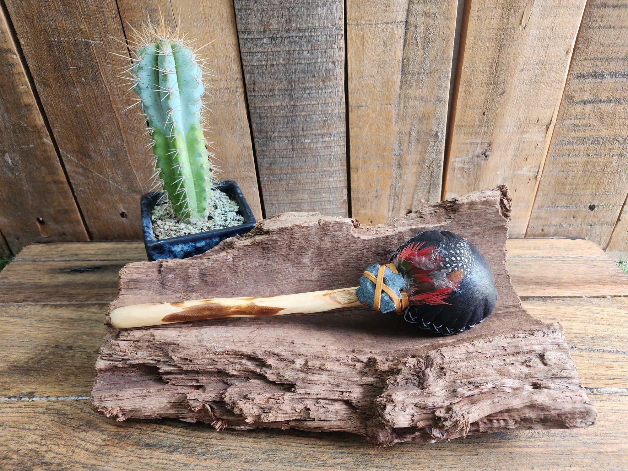 Rattle Simple Leather - Shamanic Handcrafted - Shipibo