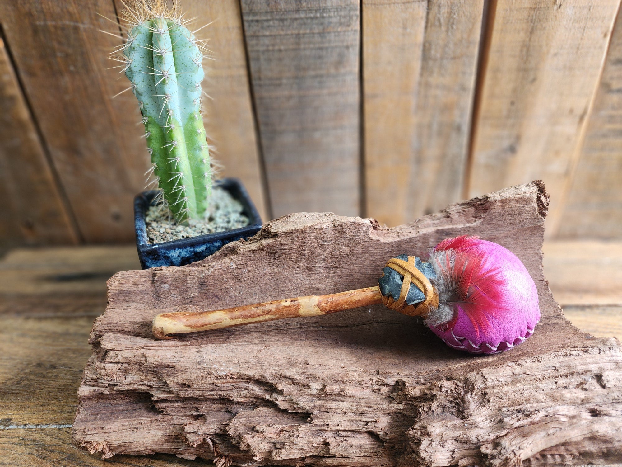 Rattle Simple Leather - Shamanic Handcrafted - Shipibo