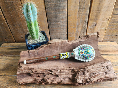 Rattle Painted Leather - Shamanic Handcrafted - Shipibo