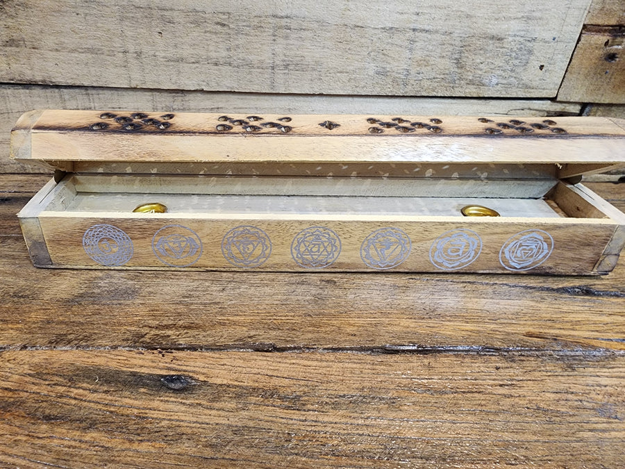 Wooden Coffin Incense Holder - Assorted
