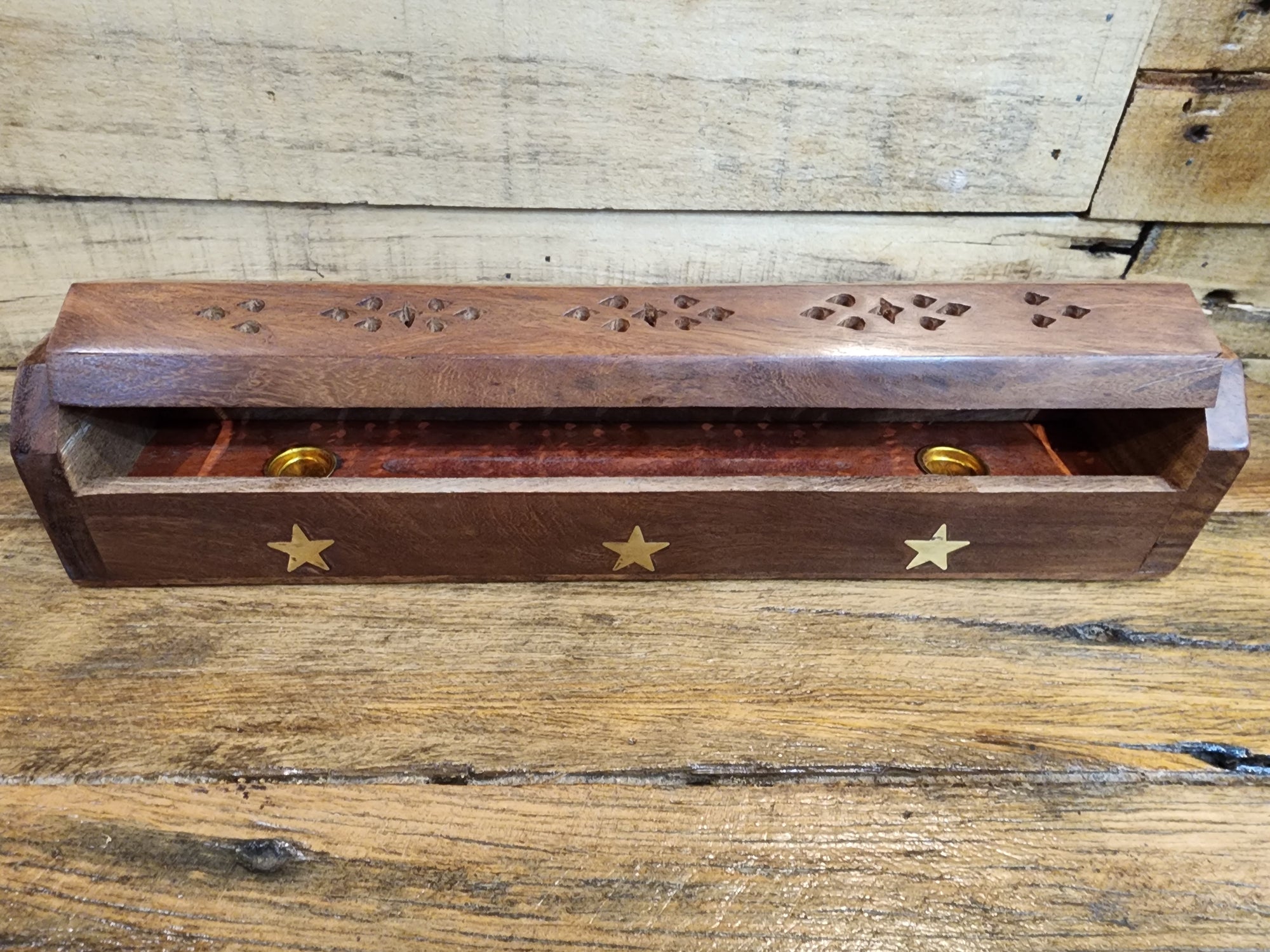 Wooden Coffin Incense Holder - Assorted