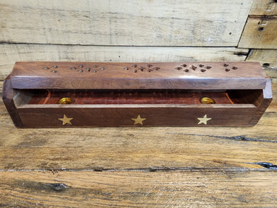 Wooden Coffin Incense Holder - Assorted