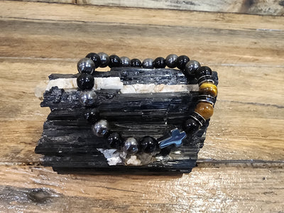 Crystal Bracelet 8mm With Cross