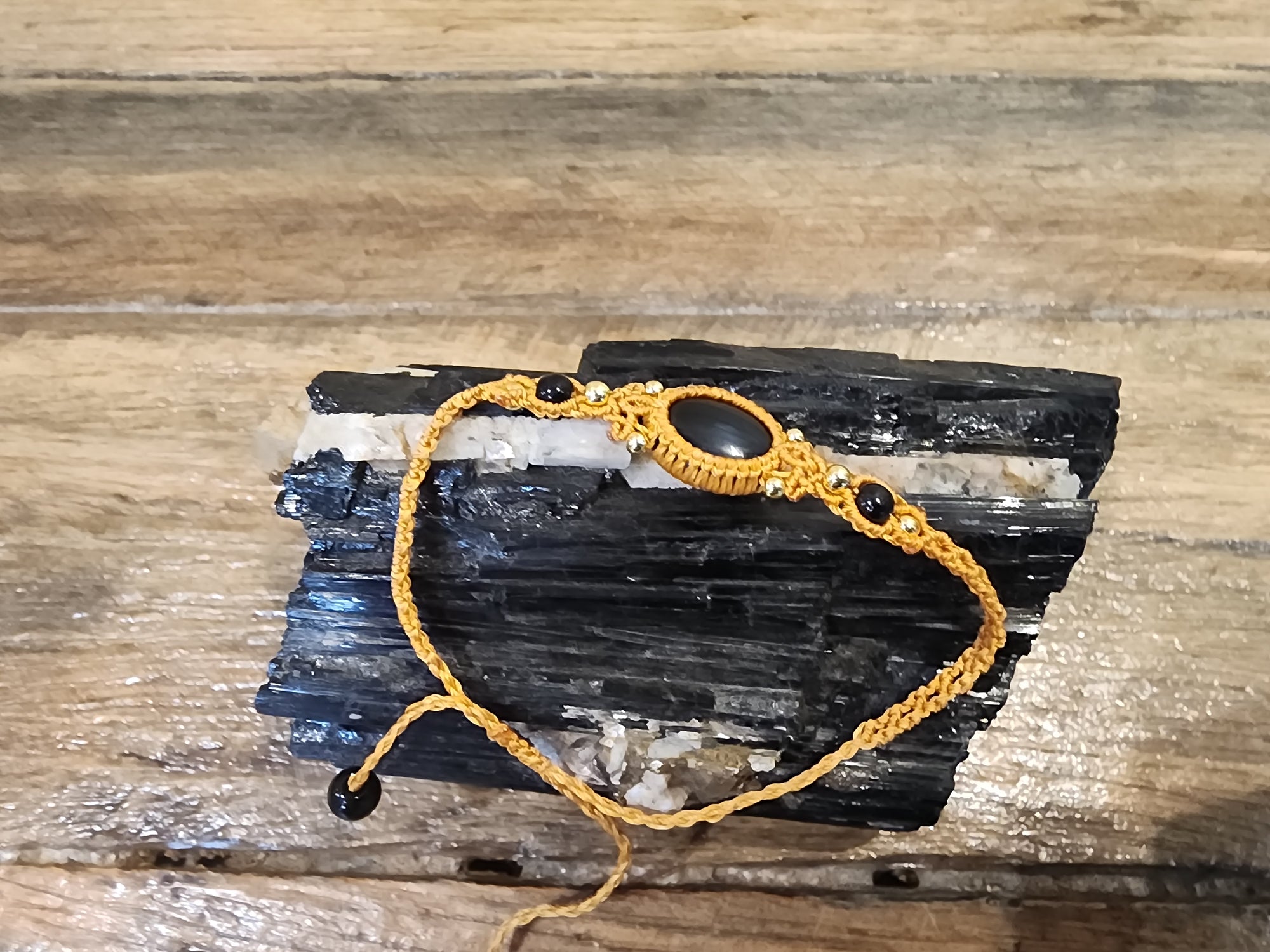 Crystal Necklace - Adjustable Macrame