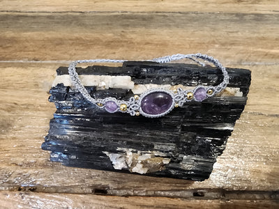 Crystal Necklace - Adjustable Macrame