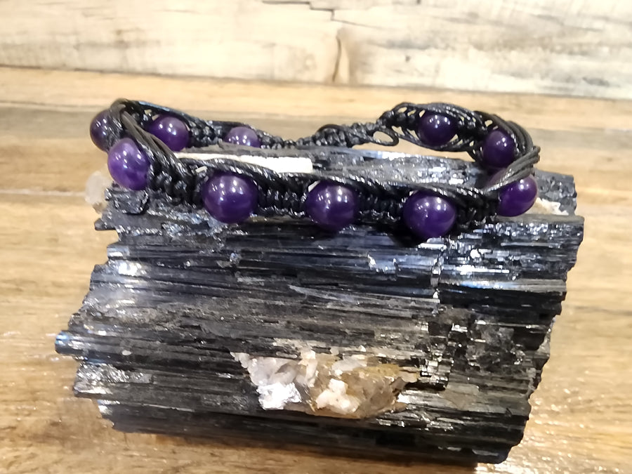 Crystal Bracelet - Macrame - Waxed Cotton