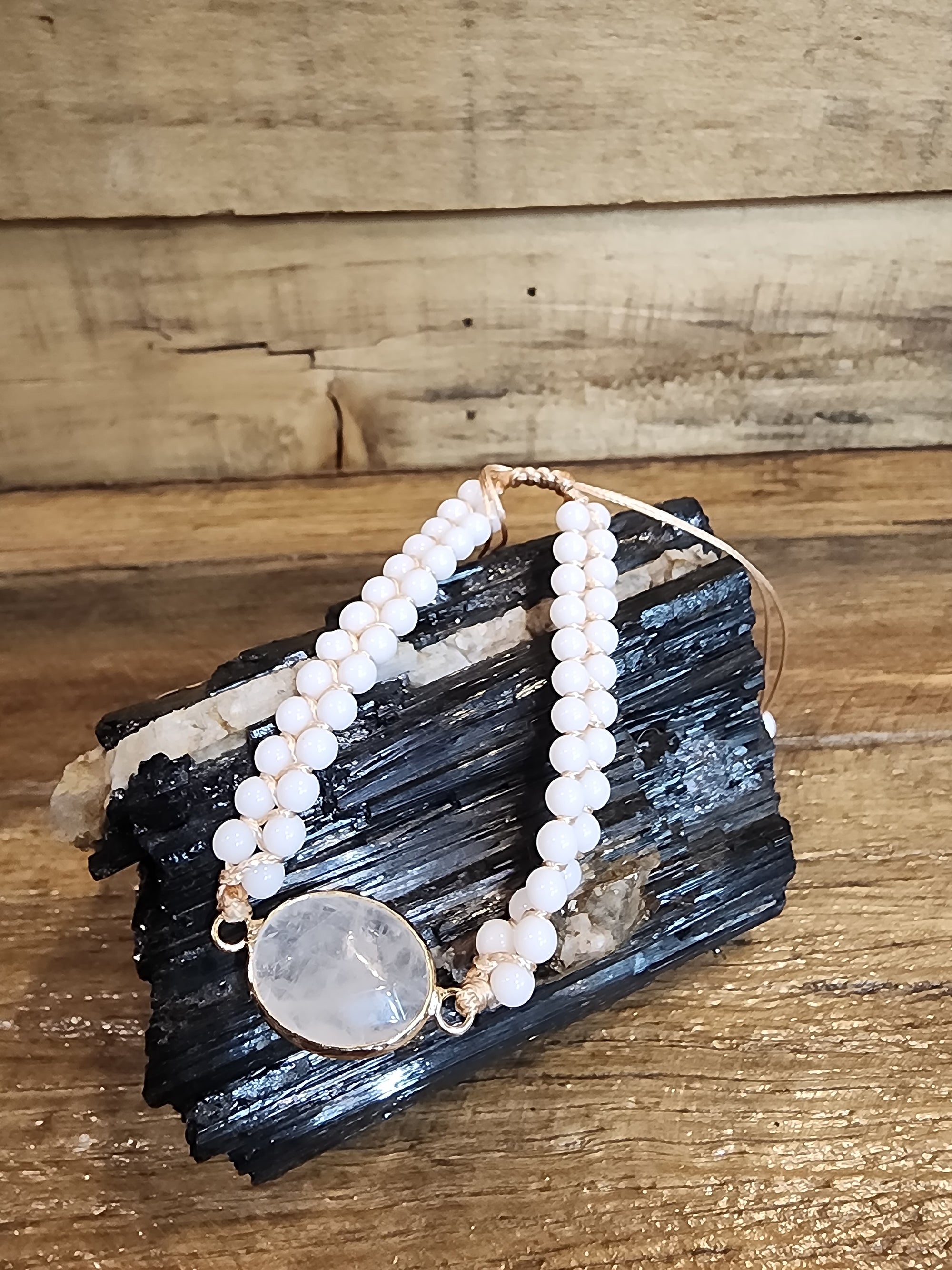 Crystal Bracelet - Quartz With Beads