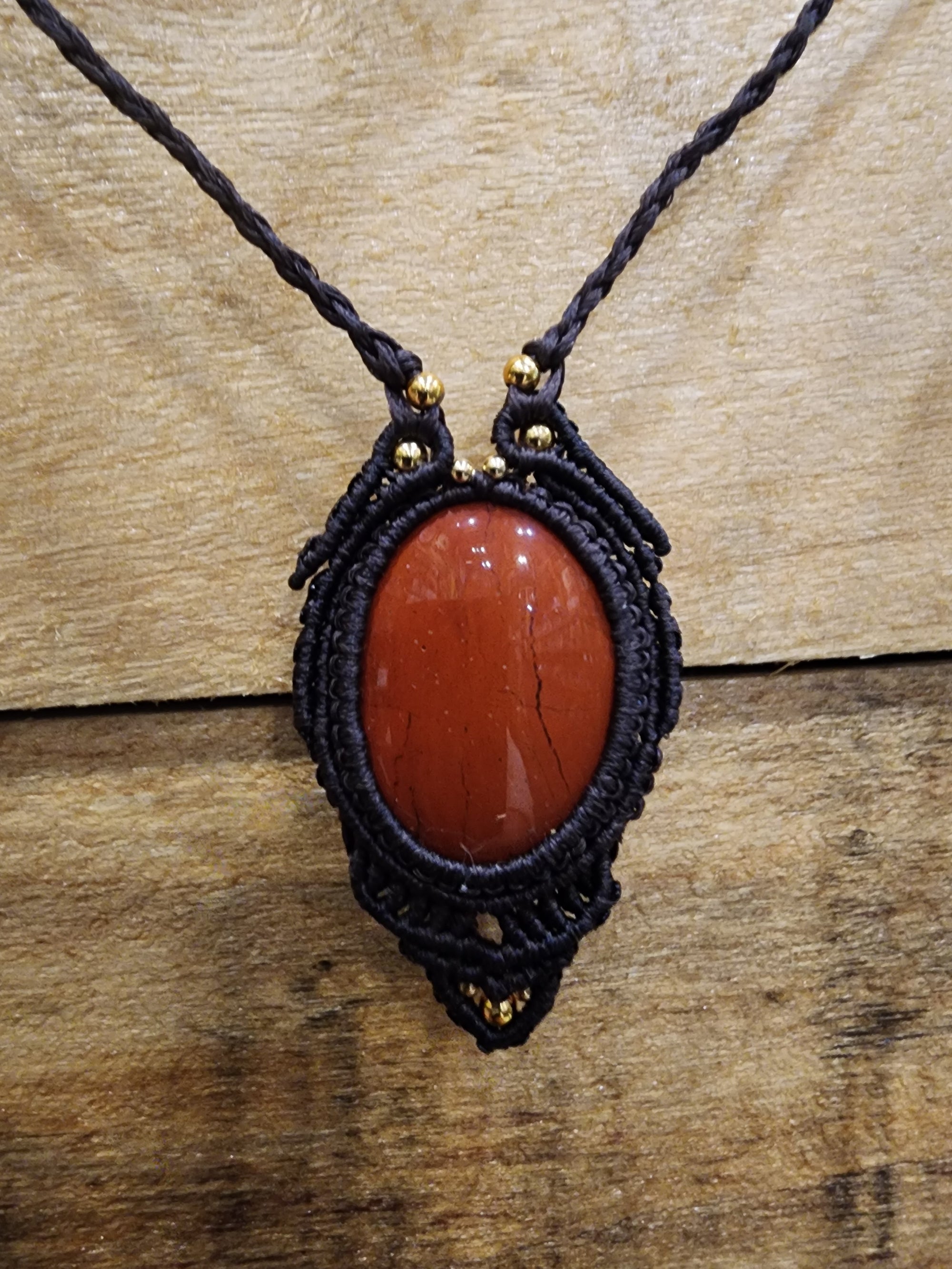 Crystal Necklace - Macrame Gold Beads